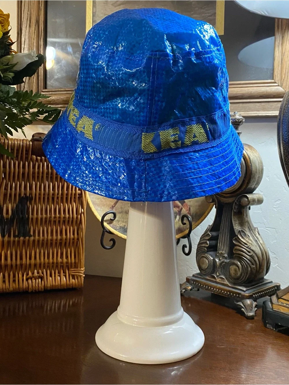 IKEA Blue Yellow Bucket Hat One Size Knorva IKEA Authentic Rain Cap Lined